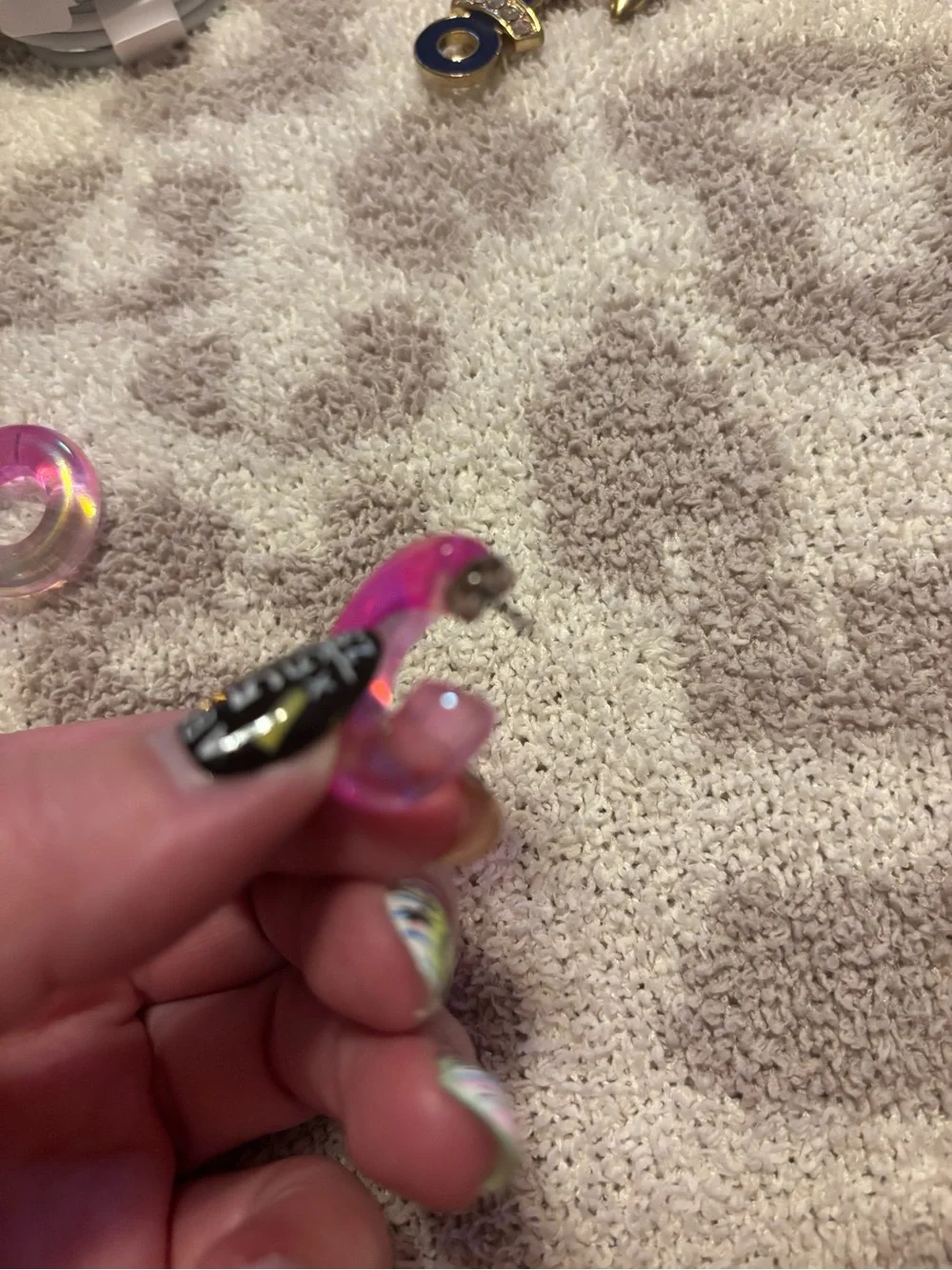 Claire’s Iridescent small hoop earrings